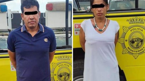  Atrapan a una pareja viajando en un coche robado en Monterrey.