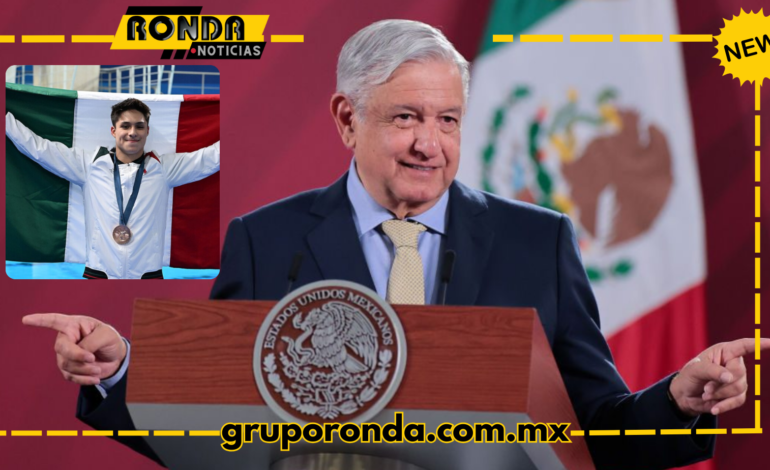  AMLO felicita al clavadista Osmar Olvera por su bronce en París 2024: “Bien ganado, se le dará un apoyo cuando regrese”