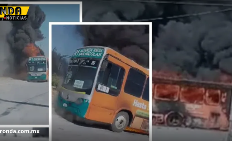  Se incendia camión de la ruta 1 en El Carmen, Nuevo León; desalojan a pasajeros