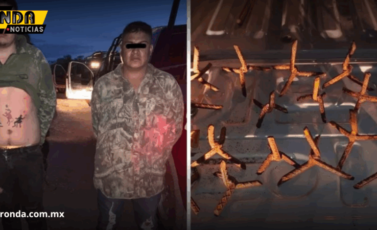 Detienen a dos hombres con droga y ponchallantas en Cadereyta