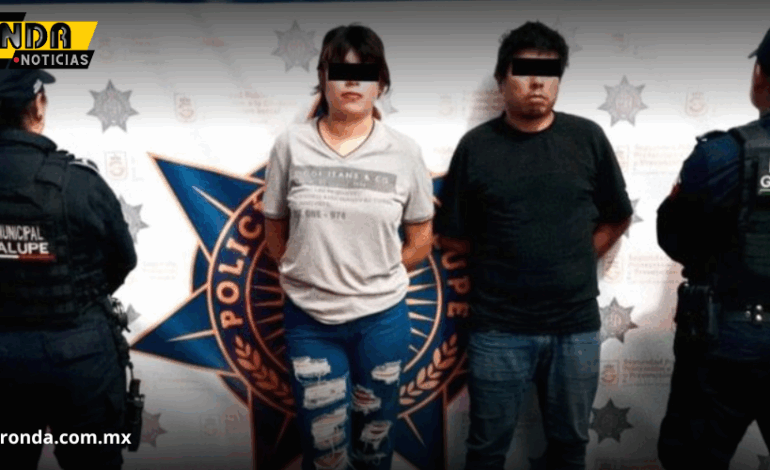  Pareja es captada in fraganti robando cosméticos en Guadalupe