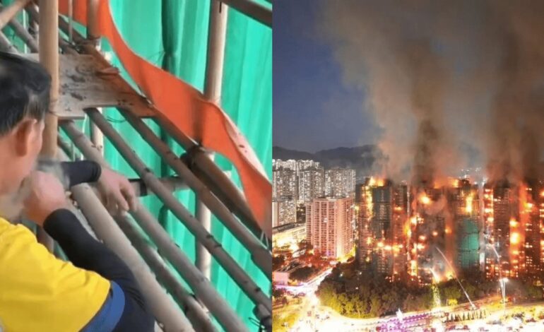 Exhiben a trabajadores fumando previo a incendio de Hong Kong