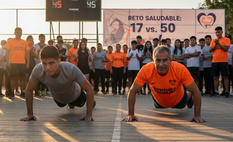 Un reto improvisado: 17 años vs. 50 años… 50 lagartijas de por medio