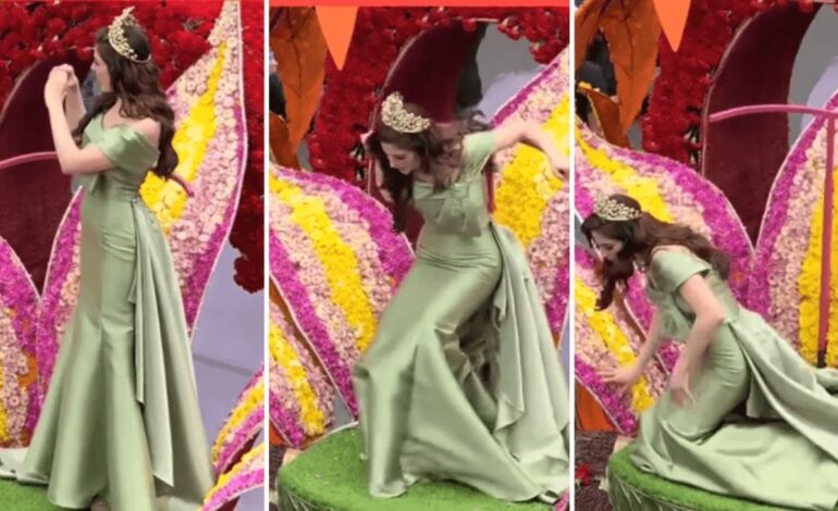 Fátima Bosch sufre quebranto de salud en desfile en Ecuador