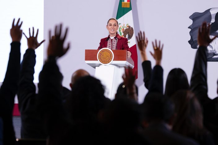  Sheinbaum destaca un 53% menos homicidios dolosos y 46 homicidios menos al día