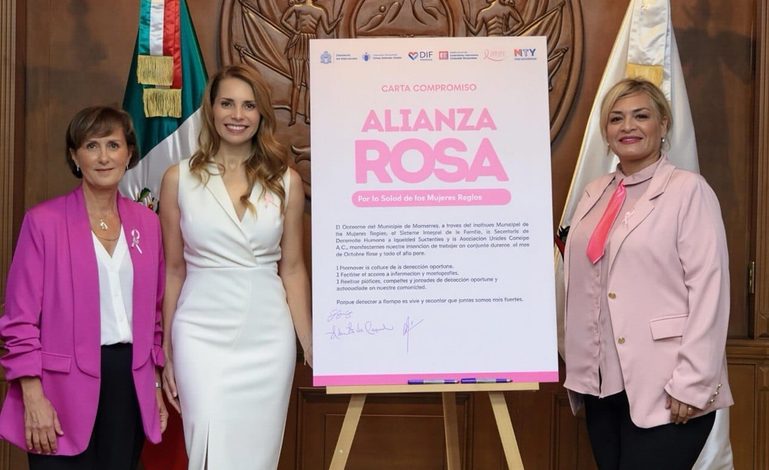  Fortalece DIF Monterrey acciones contra el cáncer de mama con la firma de “Alianza Rosa”